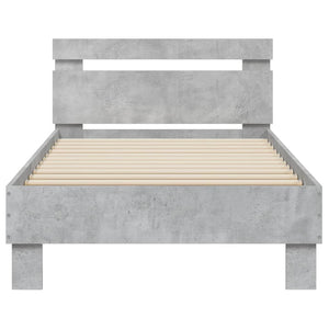 Giroletto Testiera-Struttura Letto Grigio Cemento 75x190 cm Legno Multistrato 472696