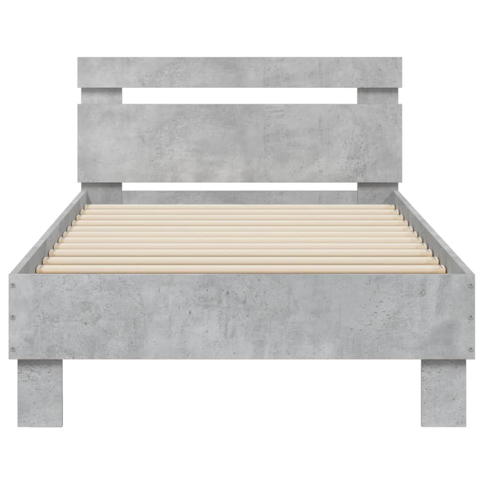 Giroletto Testiera-Struttura Letto Grigio Cemento 75x190 cm Legno Multistrato 472696