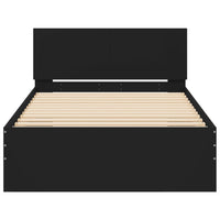 Giroletto con Testiera Nero 100x200 cm in Legno Multistrato 838618