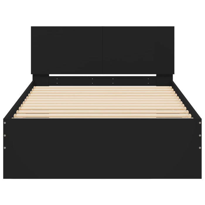 Giroletto con Testiera Nero 100x200 cm in Legno Multistrato 838618