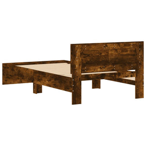 Giroletto con Testiera Rovere Fumo 100x200 cm Legno Multistrato 838621