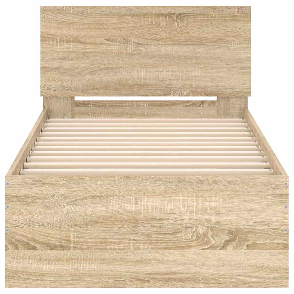 Giroletto senza Materasso con Testiera Rovere Sonoma 90x200 cm 838626