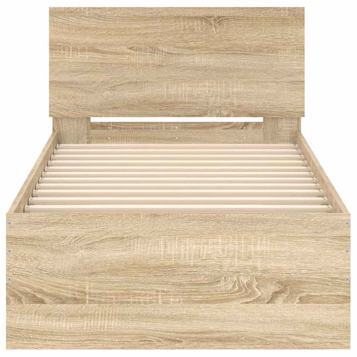 Giroletto senza Materasso con Testiera Rovere Sonoma 90x200 cm 838626