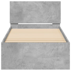 Giroletto Testiera-Struttura Letto Grigio Cemento 90x200 cm Legno Multistrato 610009