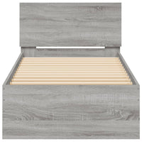 Giroletto con Testiera Grigio Sonoma 90x200cm Legno Multistrato 838629