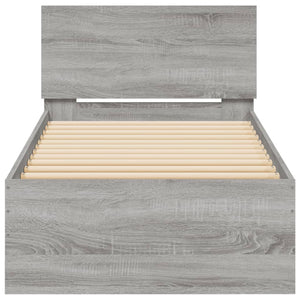 Giroletto con Testiera Grigio Sonoma 90x200cm Legno Multistrato 838629