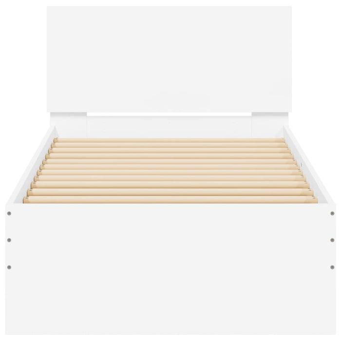 Giroletto con Testiera Bianco 90x190 cm in Legno Multistrato