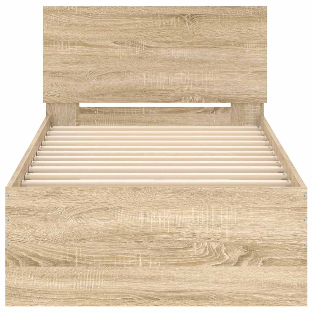 Giroletto senza Materasso con Testiera Rovere Sonoma 75x190 cm 838661