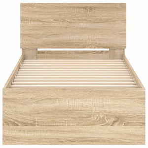 Giroletto senza Materasso con Testiera Rovere Sonoma 75x190 cm 838661