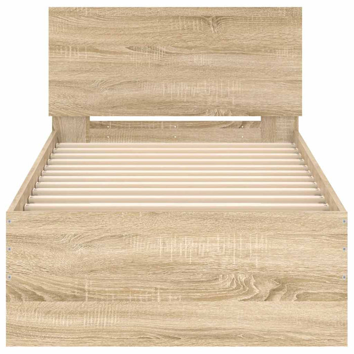 Giroletto senza Materasso con Testiera Rovere Sonoma 75x190 cm 838661