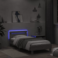 Giroletto con Testiera e LED Grigio Sonoma 100x200 cm 838713