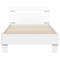 Giroletto con Testiera e LED Bianco 90x200 cm 838715