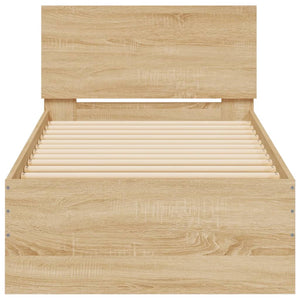 Giroletto con Testiera e LED Rovere Sonoma 75x190 cm 838843