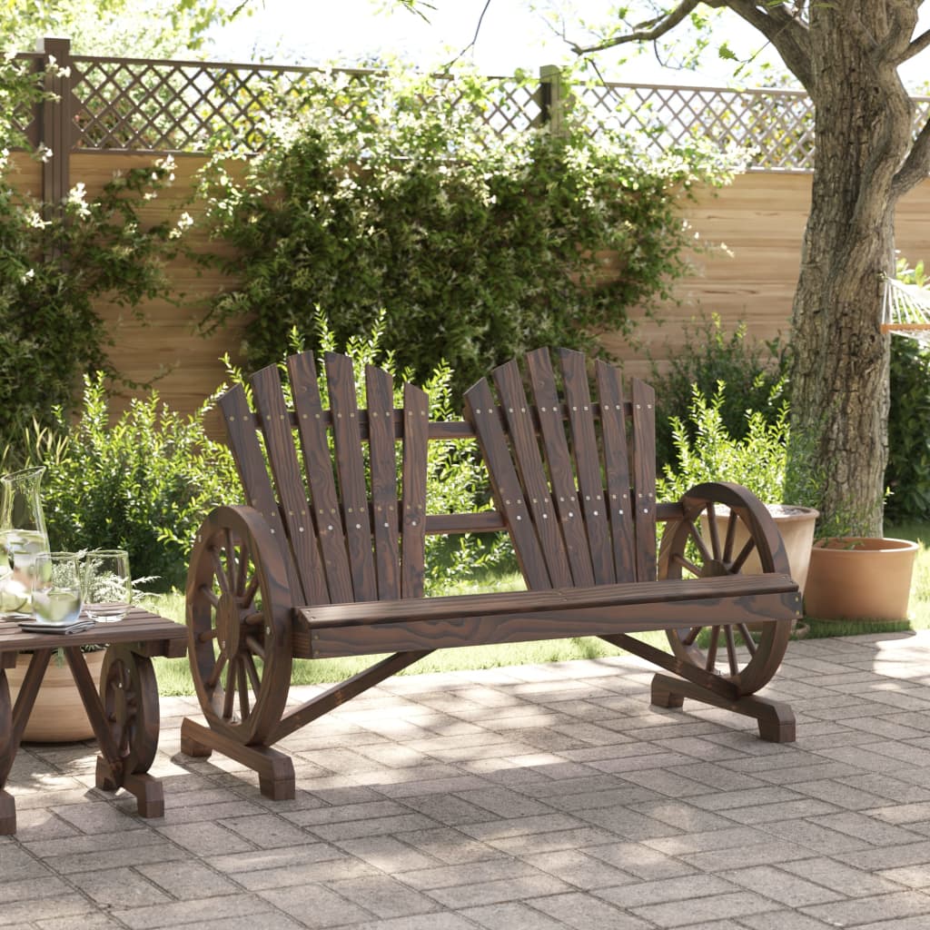 Sedia da Giardino Adirondack 2 Posti in Legno Massello di Abete 365096