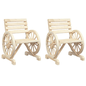 Sedie da Giardino 2 pz 58x58x78,5 cm in Legno Massello di Abete 365101