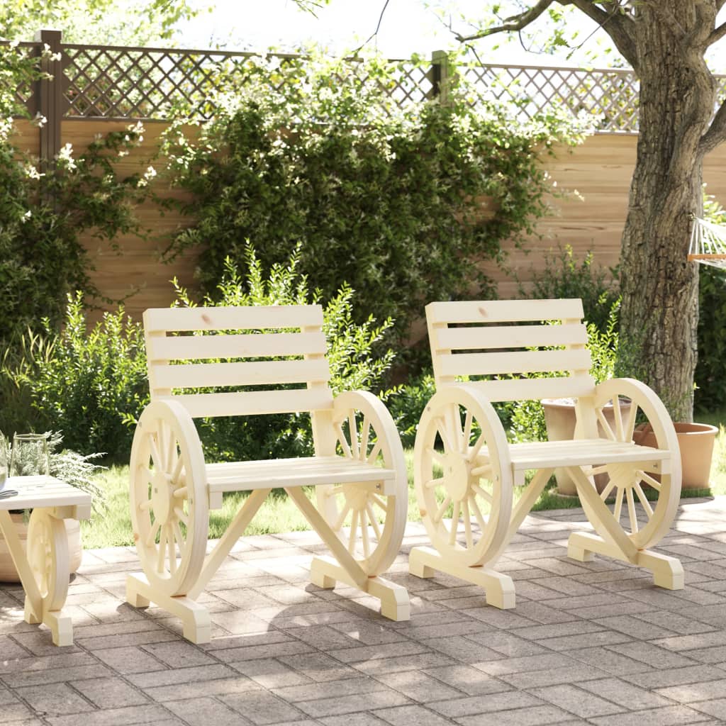 Sedie da Giardino 2 pz 58x58x78,5 cm in Legno Massello di Abete 365101