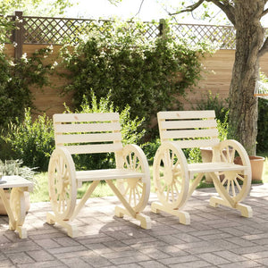 Sedie da Giardino 2 pz 58x58x78,5 cm in Legno Massello di Abete 365101