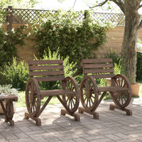 Sedie da Giardino 2 pz 58x58x78,5 cm in Legno Massello di Abete 365102