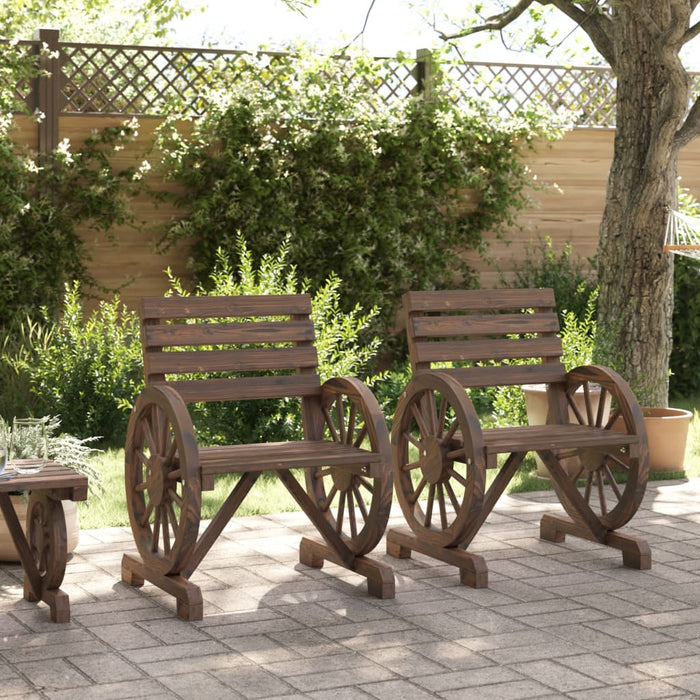 Sedie da Giardino 2 pz 58x58x78,5 cm in Legno Massello di Abete 365102