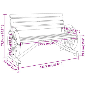 Panca da Giardino a 2 Posti in Legno Massello di Abete 365103