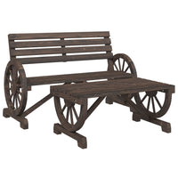 Set Salotto da Giardino 2 pz in Legno Massello di Abete 365106