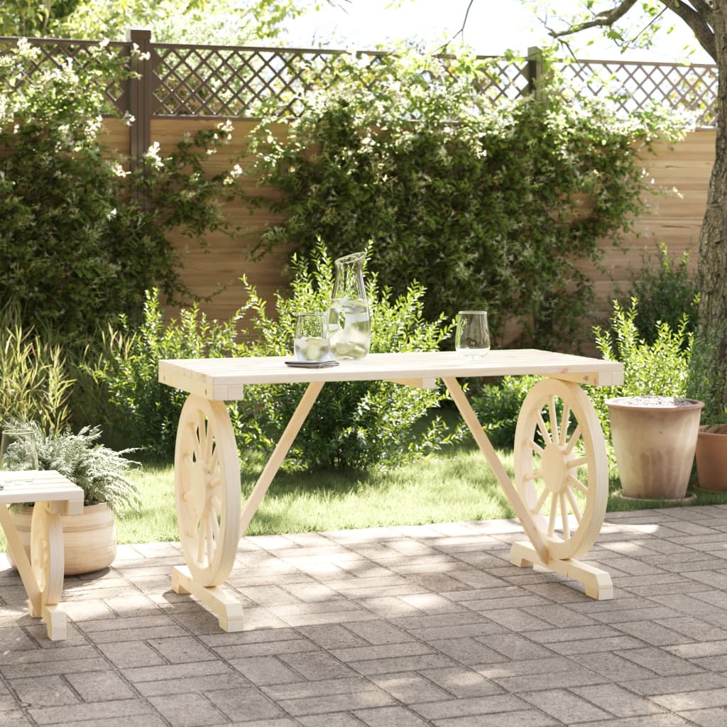 Tavolo da Giardino 115x55x65 cm in Legno Massello di Abetecod mxl 115281