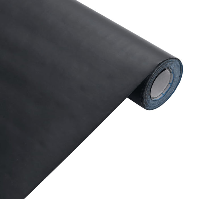 Adesivo per mobili autoadesivo nero opaco 90x500 cm PVC 155772