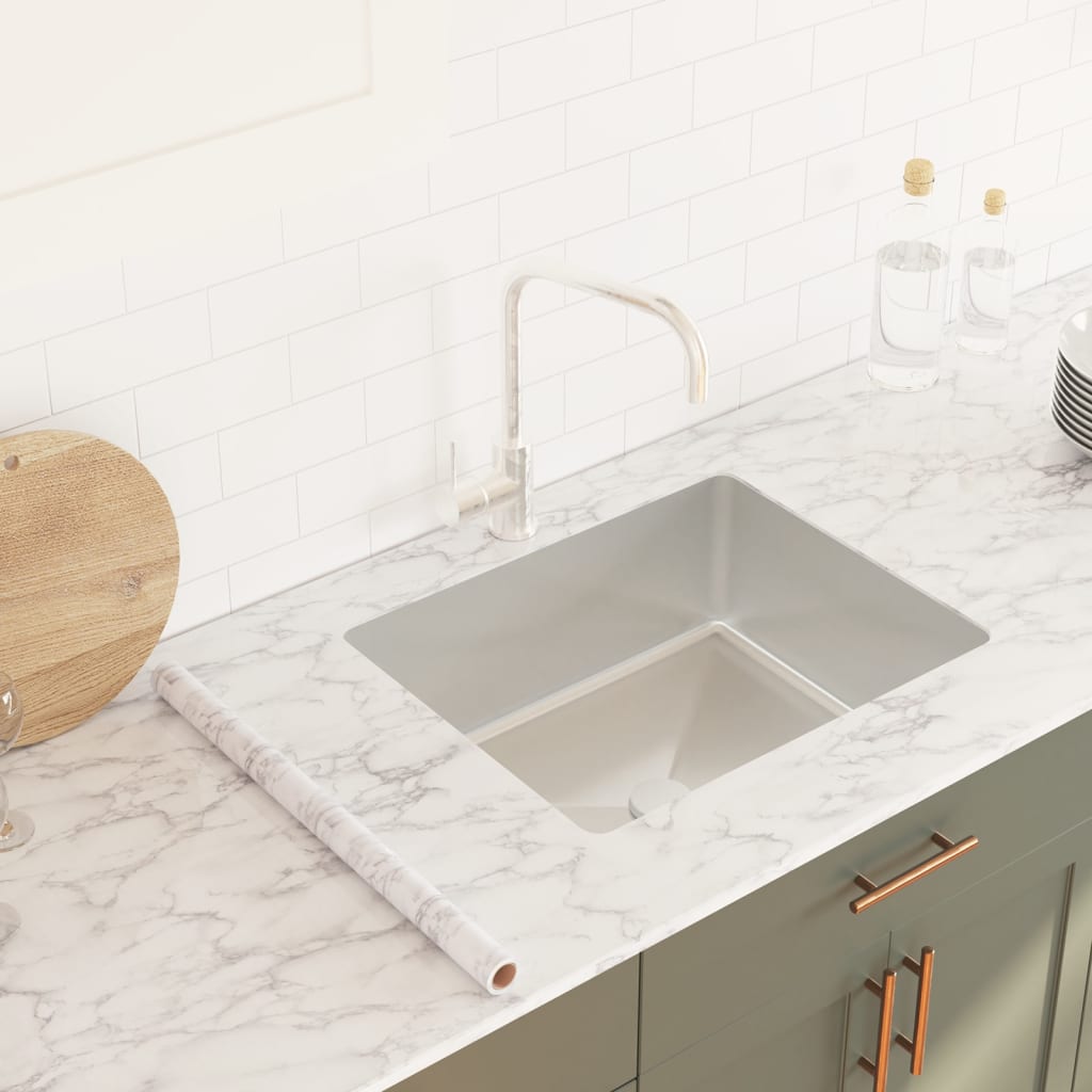 Adesivo per Mobili Autoadesivo Bianco Marmoreo 90x500 cm in PVCcod mxl 111564