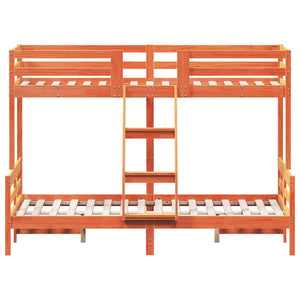 Letto a Castello 90x200/120x200 cm Marrone Cera Massello Pino 3207172