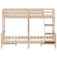 Letto a Castello 90x200/140x200 cm in Legno Massello di Pino