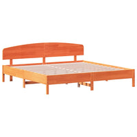 Giroletto senza Materasso-Struttura Letto Marrone Cera 200x200 cm Legno di Pino 871102