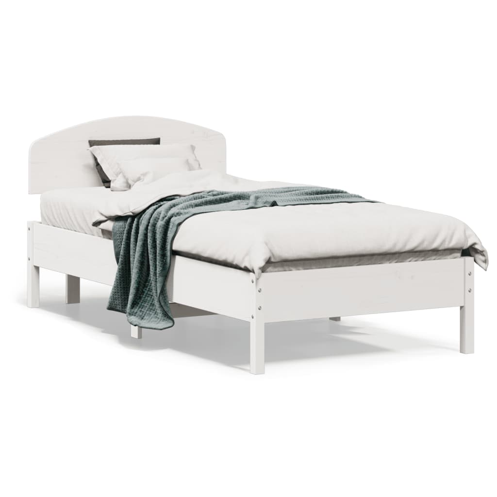 vidaXL Letto senza Materasso Bianco 90x190 cm in Legno Massello Pino