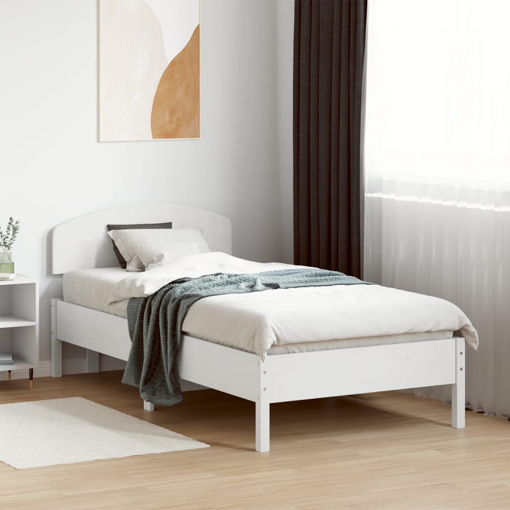 vidaXL Letto senza Materasso Bianco 90x190 cm in Legno Massello Pino
