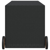 Contenitore da Giardino con Ruote Nero 283L in Polyrattan