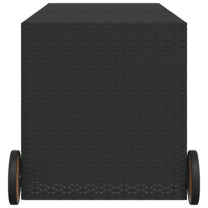Contenitore da Giardino con Ruote Nero 283L in Polyrattan