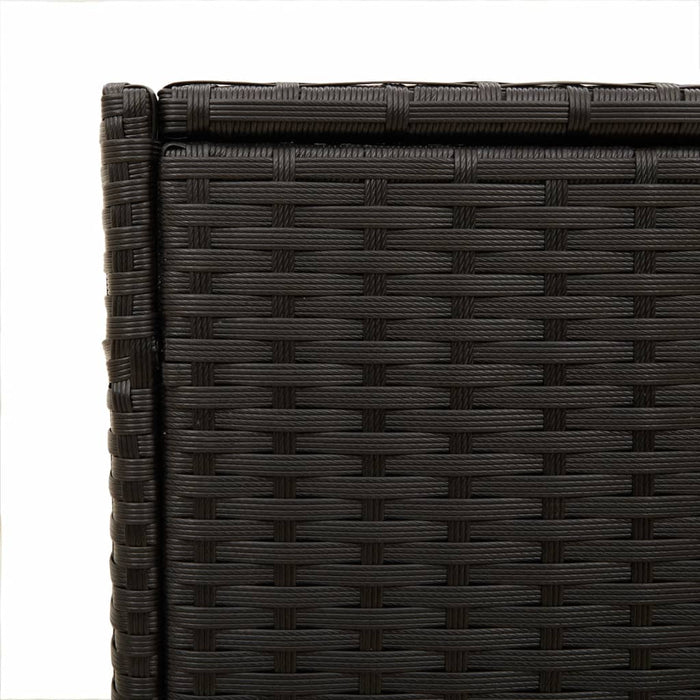 Contenitore da Giardino con Ruote Nero 283L in Polyrattan