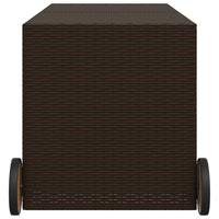 Contenitore da Giardino con Ruote Marrone 283L in Polyrattan 365317
