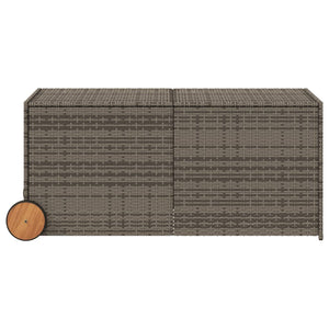 Contenitore da Giardino con Ruote Grigio 283L in Polyrattan 365318