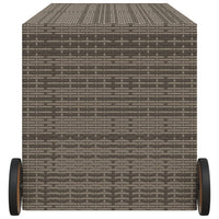 Contenitore da Giardino con Ruote Grigio 283L in Polyrattan 365318