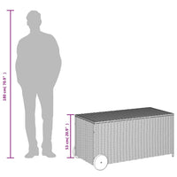 Contenitore da Giardino con Ruote Grigio 190L in Polyrattan 365326