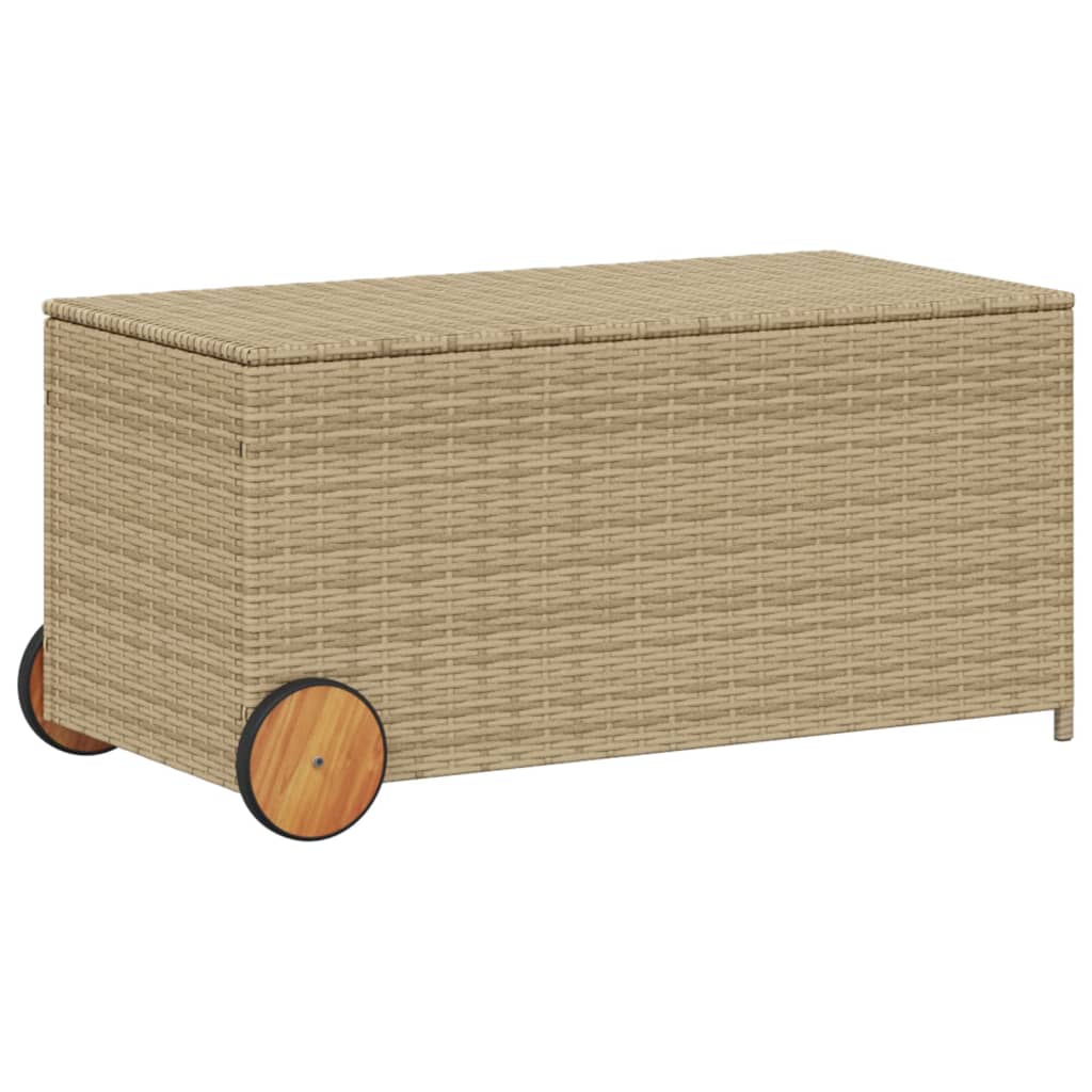 Contenitore da Giardino con Ruote Beige Misto 190L Polyrattancod mxl 114065