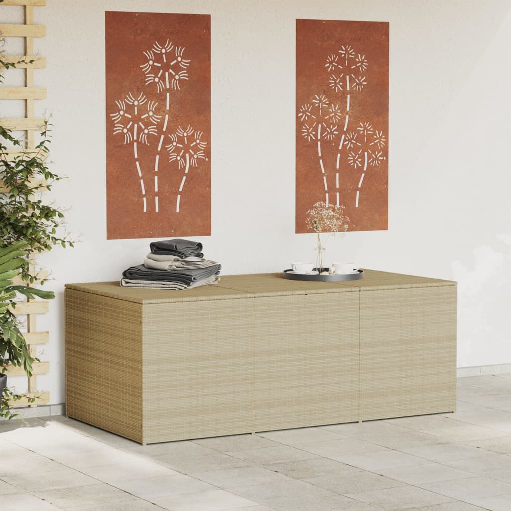 Contenitore da Giardino Beige Misto 984L in Polyrattan 365335