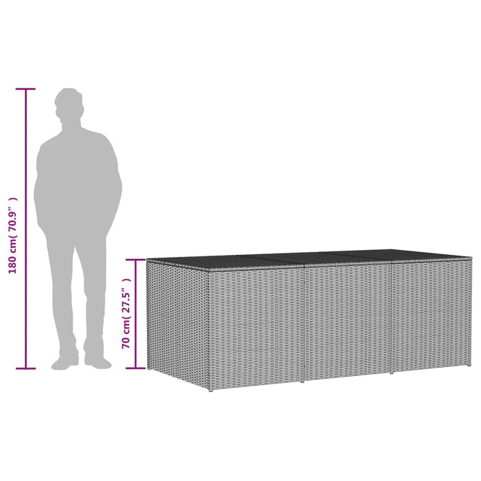 Contenitore da Giardino Beige Misto 984L in Polyrattan 365335