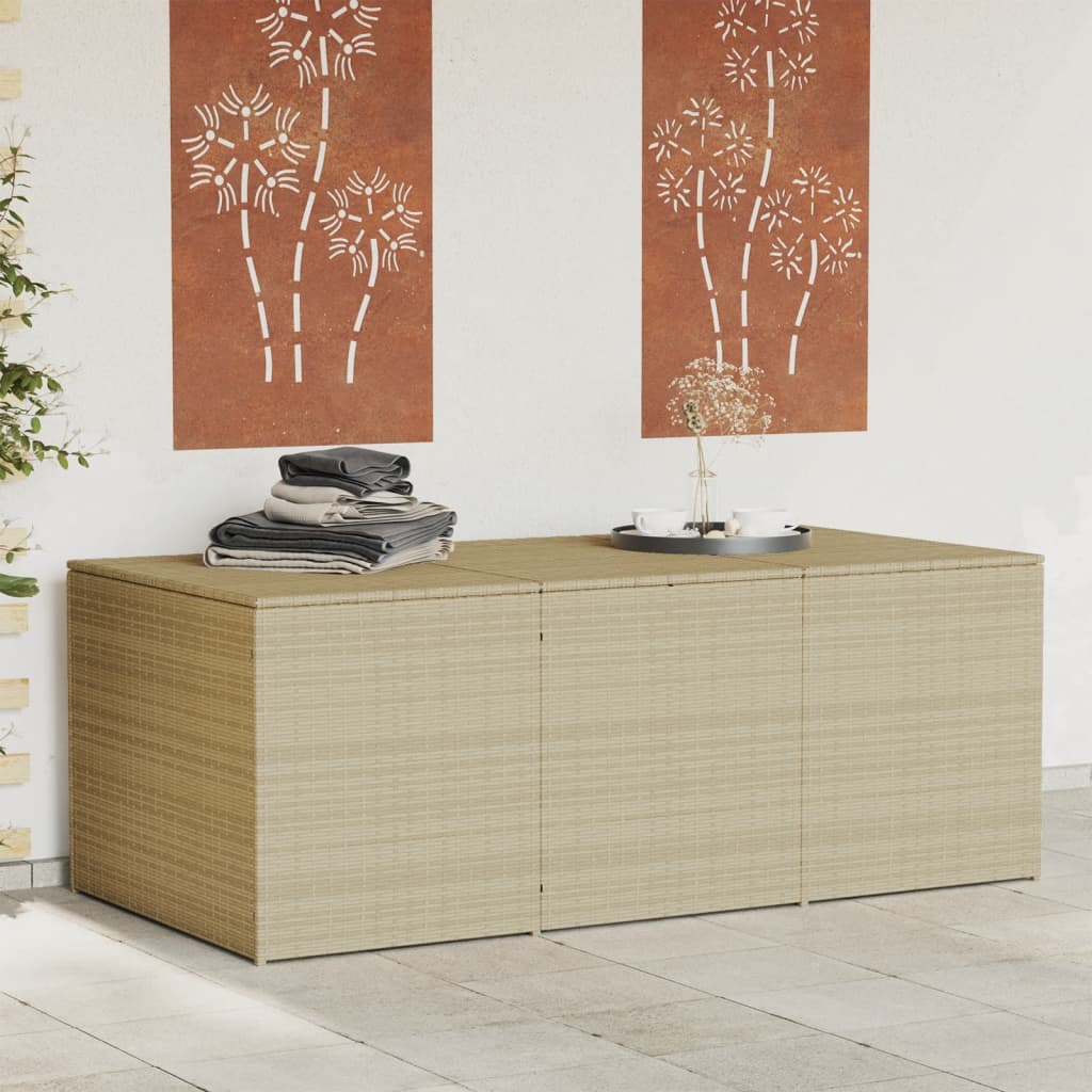 Contenitore da Giardino Beige Misto 984L in Polyrattan 365335