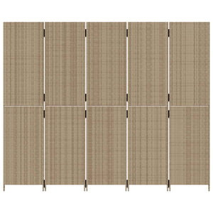 Divisorio per Ambienti a 5 Pannelli Beige in Polyrattan 365367