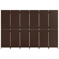 Divisorio per Ambienti a 6 Pannelli Marrone in Polyrattan 365369