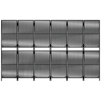 Divisorio per Ambienti a 6 Pannelli Nero in Polyrattan 365384