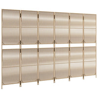 Divisorio per Ambienti a 6 Pannelli Beige in Polyrattan 365387