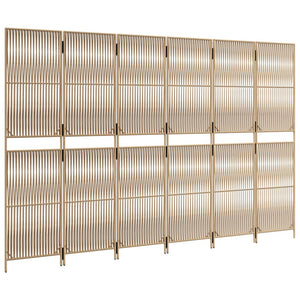 Divisorio per Ambienti a 6 Pannelli Beige in Polyrattan 365387