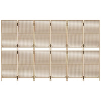 Divisorio per Ambienti a 6 Pannelli Beige in Polyrattan 365387